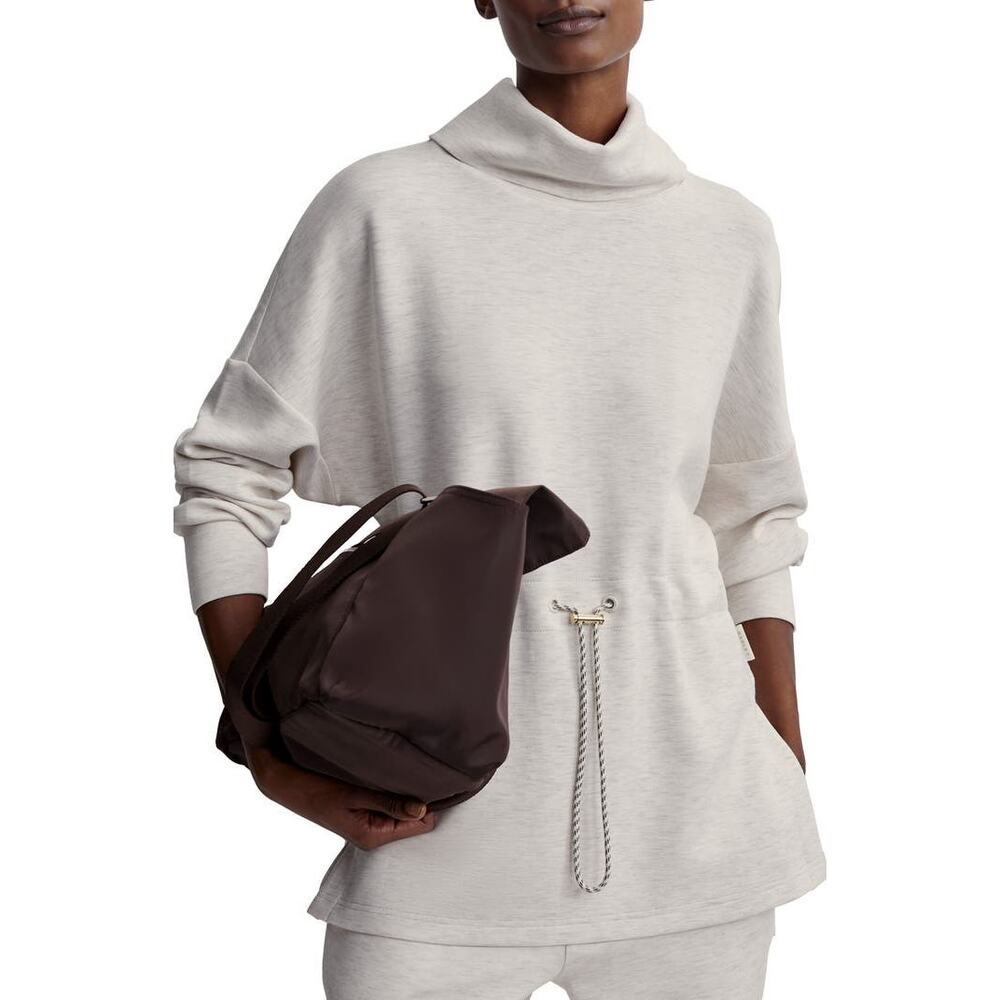 Anthropologie Varley Freya Funnel Neck Sweatshirt Ivory Size Medium Cream Cowl